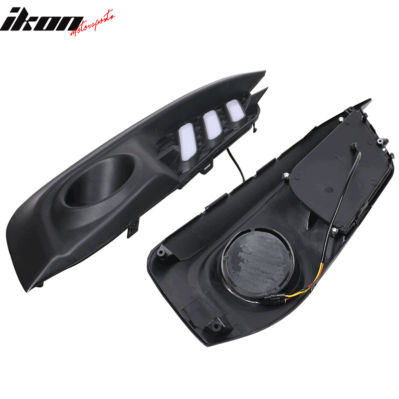 2016-2018Â Honda Civic LED Amber & White Fog light Bezels Cover 2DR 4DR