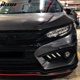 2016-2018Â Honda Civic LED Amber & White Fog light Bezels Cover 2DR 4DR