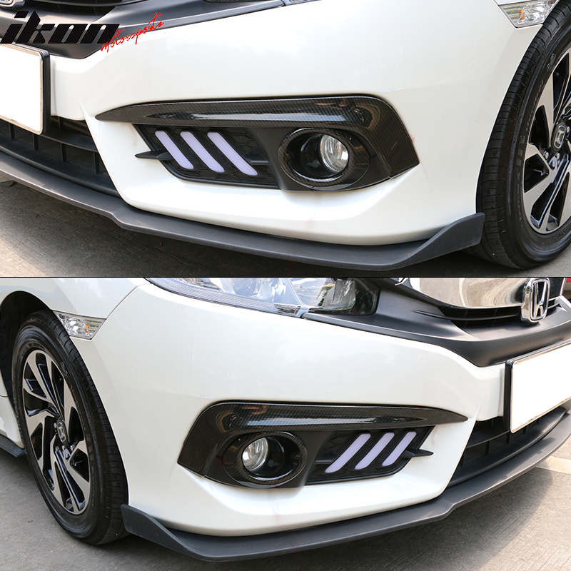 2016-2018 Honda Civic OE Style Carbon Fiber Hydro Dip Fog Lights Cover