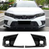 2022-2024 Honda Civic OE Style Fog Light Bezels Square Hole Covers Gloss Black