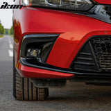 2022-2024 Honda Civic OE Style Fog Light Bezels Square Hole Covers Gloss Black