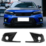 2022-2024 Honda Civic OE Style Fog Light Bezels Round Hole Covers Gloss Black