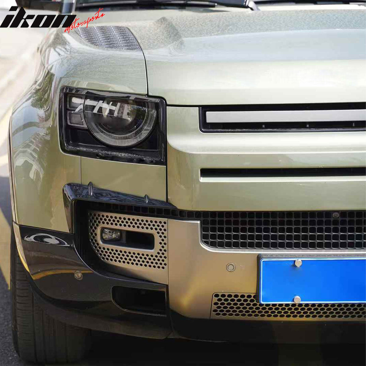 2020-2026 Land Rover Defender 90/110/130 Fog Light Bezel IKON Style Gloss Black ABS Plastic Fog Lamp Decoration Trim 2PC Cover