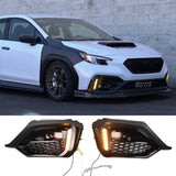 OE Fog Light Cover for Subaru WRX 2022-2026 W/LED Turn Signal White DRL PP