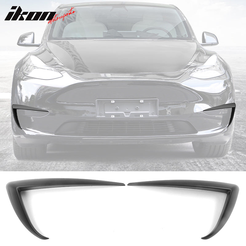 Fog Light Trims for 2020-2023 Tesla Model Y, IKON Style ABS Plastic 2P