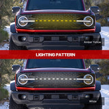 2021-2025 Ford Bronco 2/4 Door Front Bumper Grille Lights Black