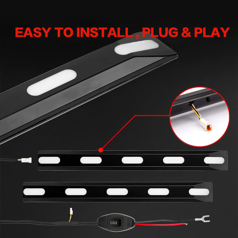 2021-2025 Ford Bronco 2/4 Door Front Bumper Grille Lights Black