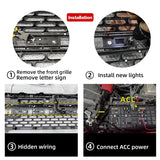 2021-2025 Ford Bronco 2/4 Door Front Bumper Grille Lights Black
