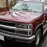 Spec-D Projector Headlights Chevy C10 / Blazer / Tahoe / Silverado (88-98) Halo LED - Black or Chrome