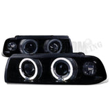 Spec-D Projector Headlights BMW E36 Coupe 318i 325i 328i M3 (92-98) Halo LED Black