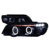 Spec-D Projector Headlights BMW X5 E53 (01-03) LED Halo Black or Chrome Housing
