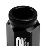 Universal Aluminum Lug Nuts - Open End 40MM M12x1.25 20pcs Black
