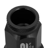 Aluminum Lug Nuts Open-End 40MM M12X1.5 20PCS with Adapter Black