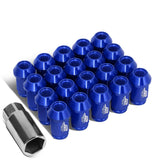 Aluminum Open-End Lug Nuts 40MM M12X1.5 20PCS with Adapter Blue