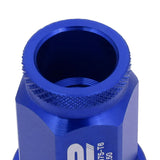 Aluminum Open-End Lug Nuts 40MM M12X1.5 20PCS with Adapter Blue