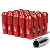 Red Aluminum Lug Nuts M12x1.25 Open End 70mm 20pc Set w/ Key