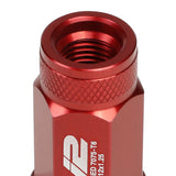 Red Aluminum Lug Nuts M12x1.25 Open End 70mm 20pc Set w/ Key