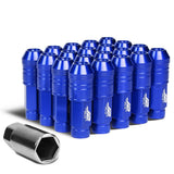 Universal Blue Aluminum Lug Nuts - 70MM Open End M12x1.5 20PC Set
