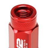 Aluminum Open-End Lug Nuts 70MM M12x1.5 Red 20PCS w/ Adapter