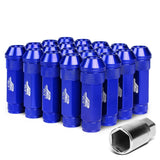 Aluminum Lug Nuts Open-End 70MM M12X1.25 20PCS with Adapter Blue
