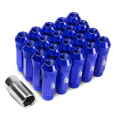 Aluminum Lug Nuts Open-End 70MM M12X1.25 20PCS with Adapter Blue