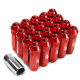 M12x1.25 70mm Open-End Aluminum Lug Nuts 20pc Set Red