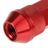 M12x1.25 70mm Open-End Aluminum Lug Nuts 20pc Set Red