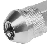Aluminum Lug Nuts 70MM Open End M12X1.5 20PCS with Key Silver