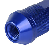 Aluminum Lug Nuts Open End 90mm M12x1.25 20pc Set with Adapter Blue