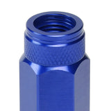 Aluminum Lug Nuts Open End 90mm M12x1.25 20pc Set with Adapter Blue