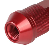 Aluminum Open-End Lug Nuts 90MM M12X1.25 Red 20PCS w/ Adapter