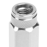 Universal Aluminum Open-End Lug Nuts M12x1.5 20pc w/ Adapter Silver