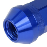 Aluminum Open-End Lug Nuts 60MM M12X1.5 20PCS w/ Adapter Blue