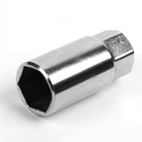 Aluminum Open-End Lug Nuts 60MM M12x1.5 20PCS w/ Adapter Silver