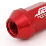 Universal Aluminum Open-End Lug Nuts 50MM M12X1.5 20PCS w/ Adapter Red