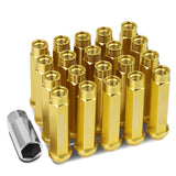 Aluminum Acorn Extended Lug Nuts M12 x 1.5 Gold 20pc Set