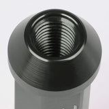 M12 x 1.5 Extended Acorn Lug Nuts 90mm Gun Metal Aluminum 20pc