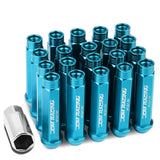Universal Aluminum M12x1.5 Acorn Lug Nuts Extended Open End Light Blue 20pc