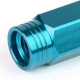 Universal Aluminum M12x1.5 Acorn Lug Nuts Extended Open End Light Blue 20pc