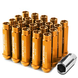 M12 X 1.5 Acorn Style Extended Lug Nuts - Aluminum Orange 20pc