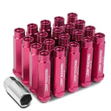 Aluminum Acorn Style Extended Lug Nuts M12x1.5 Pink 20pc Set