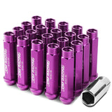M12 x 1.5 Purple Extended Acorn Lug Nuts 90mm Tall - 20pc Set