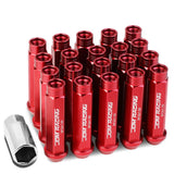 M12 x 1.5 Aluminum Acorn Lug Nuts 90mm Extended Open End Red 20pc
