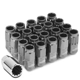 M12 x 1.25 Acorn Style Lug Nuts 16pc + 4 Locks Gun Metal Aluminum