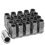 M12 x 1.25 Acorn Style Lug Nuts 16pc + 4 Locks Gun Metal Aluminum
