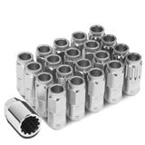 Aluminum Acorn Style Lug Nuts M12 x 1.25 50mm Silver 16pcs + 4 Locks