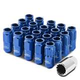 M12 x 1.5 Acorn Style Lug Nuts with Locks - Aluminum Blue