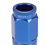 M12 x 1.5 Acorn Style Lug Nuts with Locks - Aluminum Blue