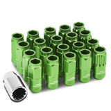 M12 x 1.5 Acorn Style Lug Nuts Set with Locks - Aluminum Green