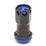 M12 x 1.25 Aluminum Lug Nuts with Locks 16pc Set Black/Blue